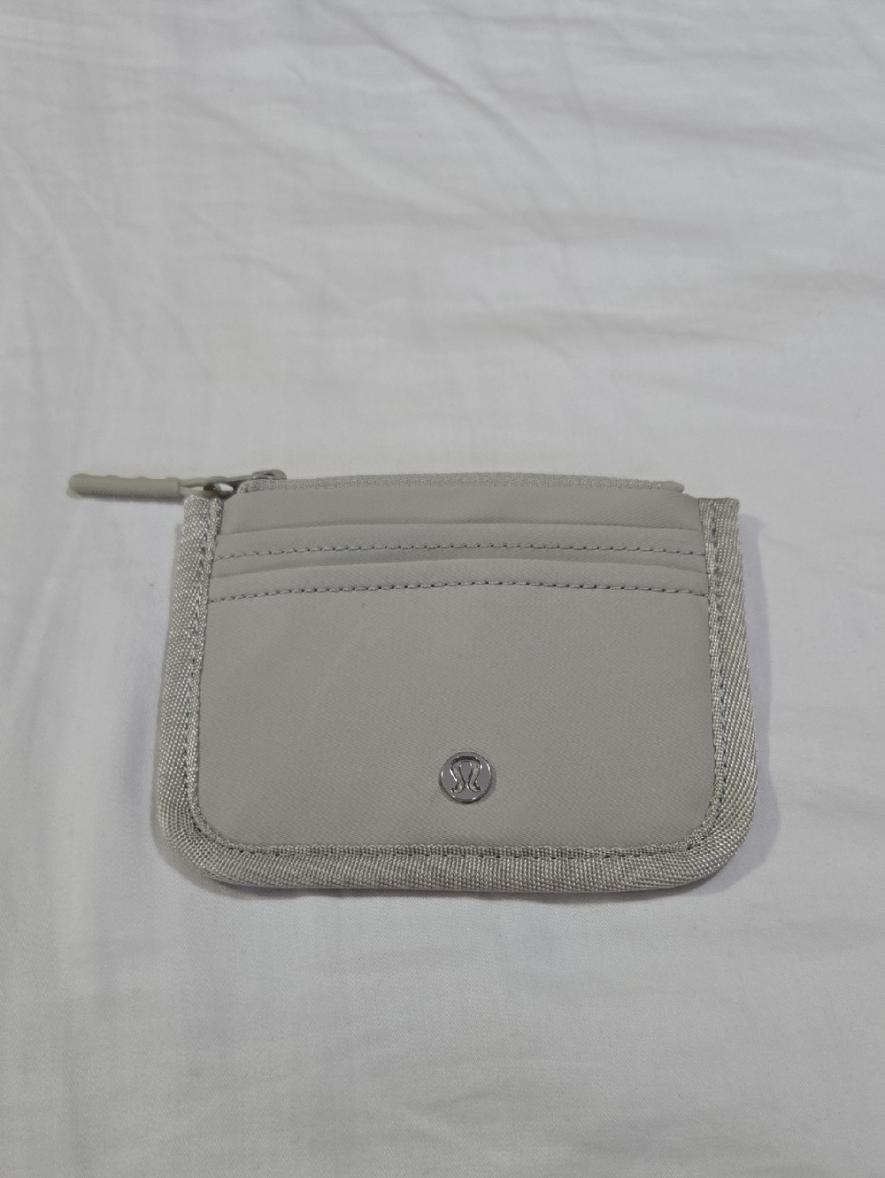 Lululemon Small Card Holder In Raw Linen.